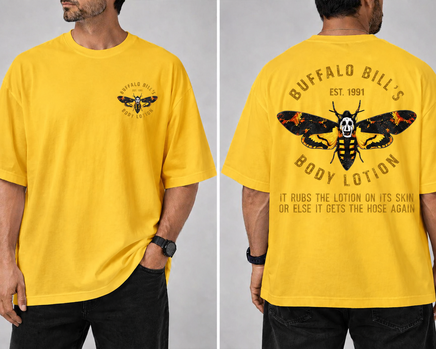 Buffalo Bill Body Lotion Vintage Gold Lettering Graphic Tee