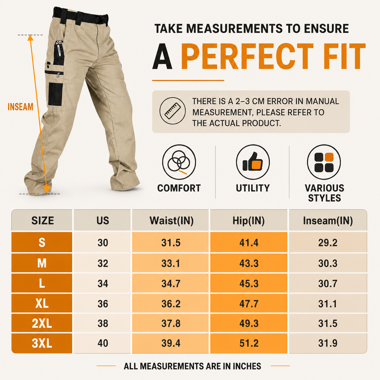 Men's Tactical Cargo Work Pants Bundle ,  Fishing, work, camping，Suitable for Spring and Autumn Wear