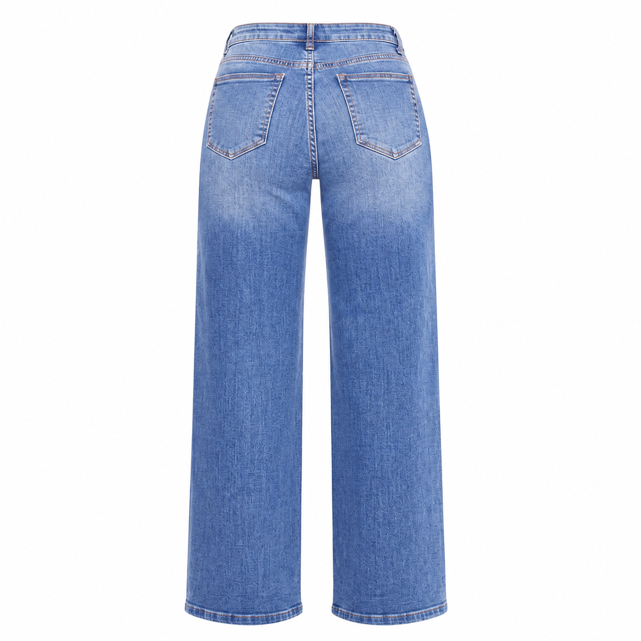 Women's stretch wide-leg jeans back fit view