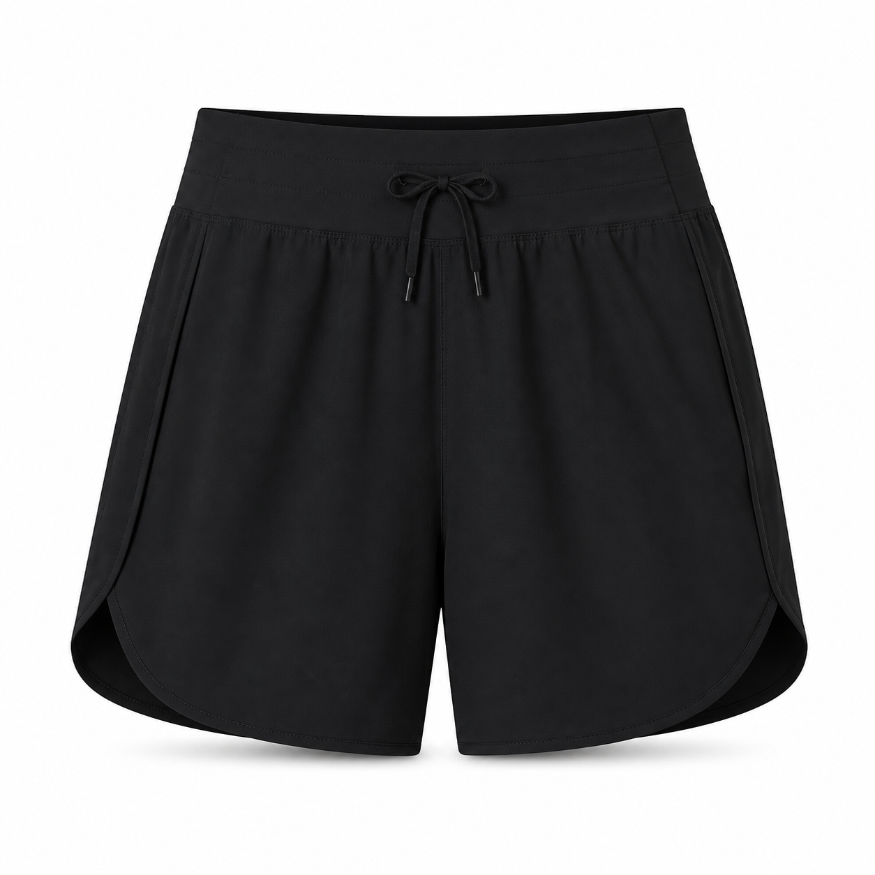 Black women's 7-inch high-waist quick-dry running shorts