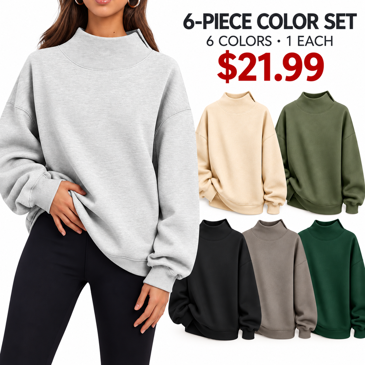 Six-piece sweatshirt mix A package image with price