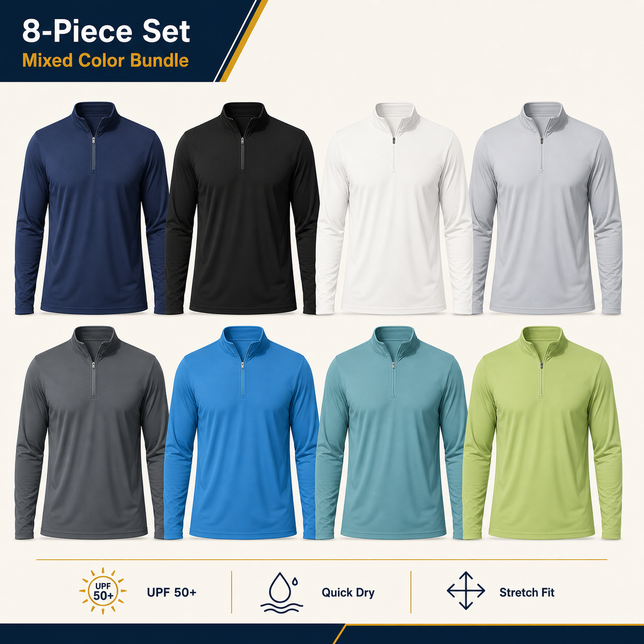 Men's 1/4 Zip Sun Protection Shirt Bundle