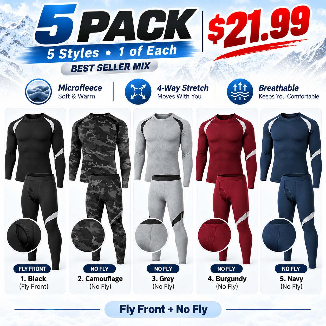 5PACK Best Seller Mix - Regular - five complete thermal sets