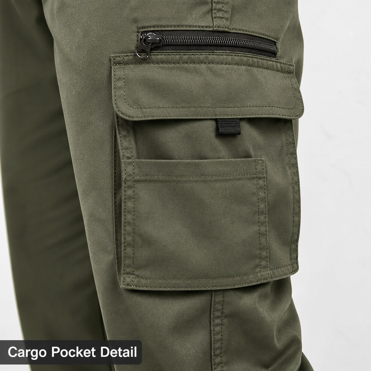 Cargo pocket detail on men's work pants