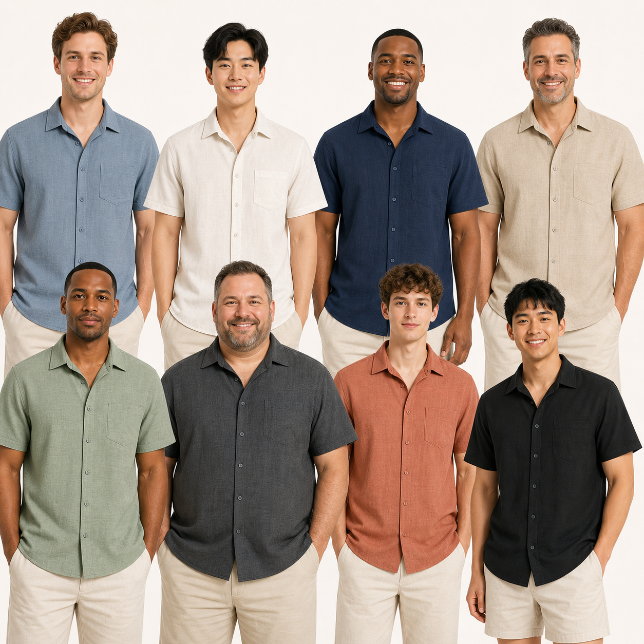 Group photo showing fit across body types