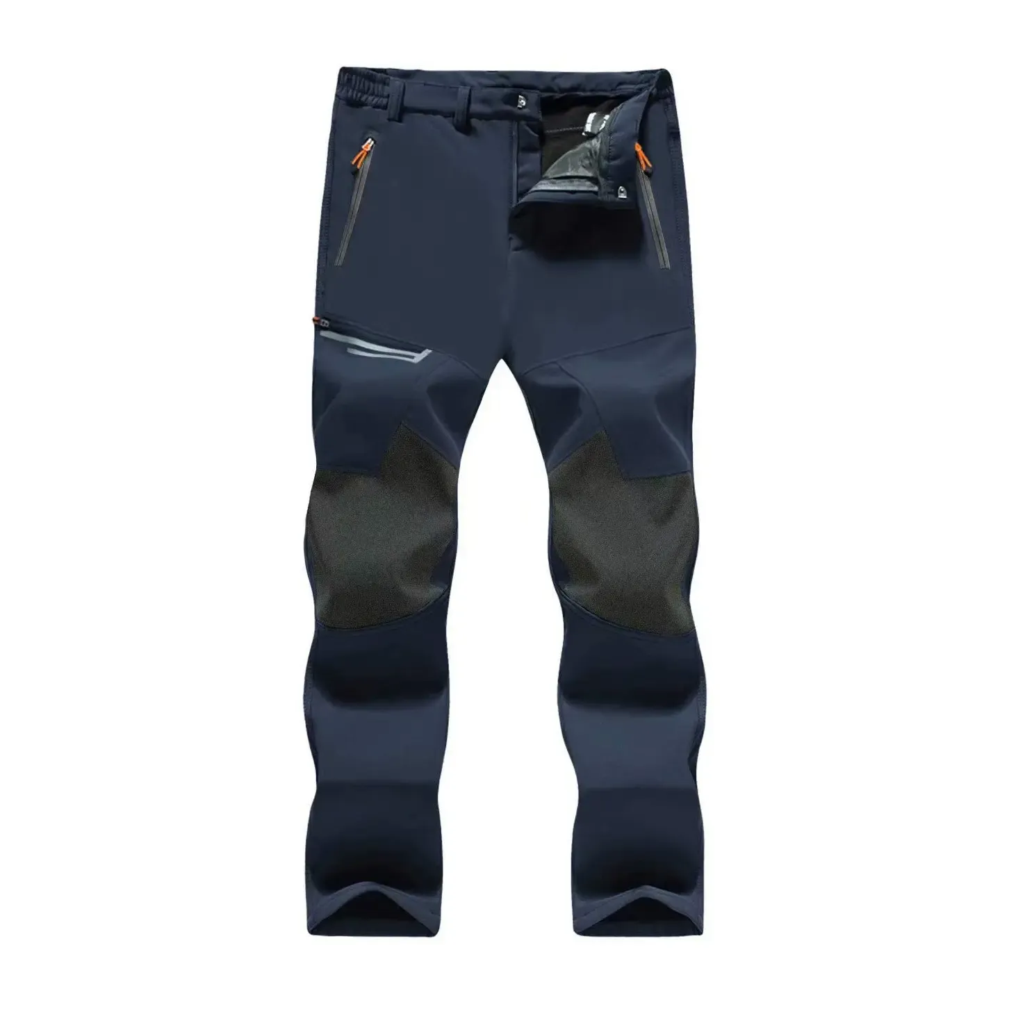 Navy water-resistant softshell outdoor pants
