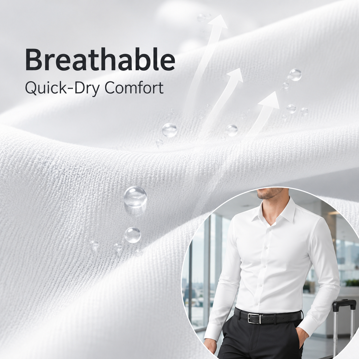 Breathable quick-dry fabric detail