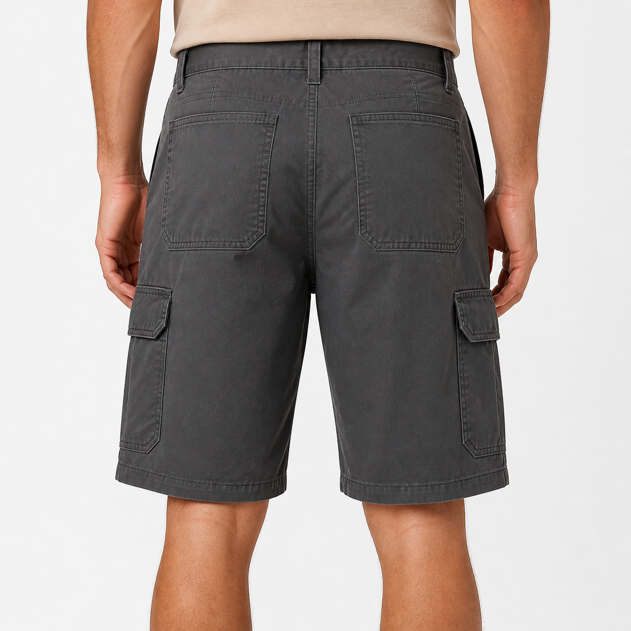 Men's classic stretch cargo shorts back model