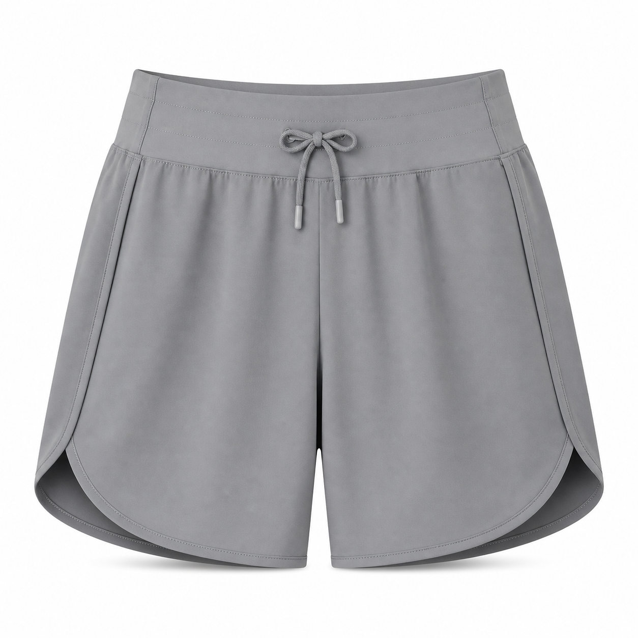 Grey women's 7-inch high-waist quick-dry running shorts