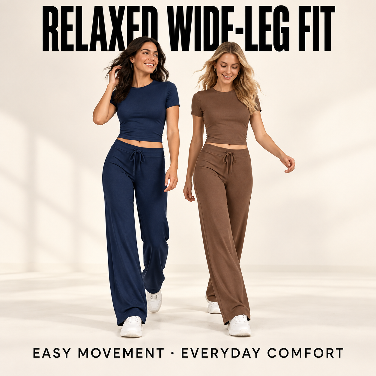 Relaxed wide-leg fit for women’s modal lounge pants