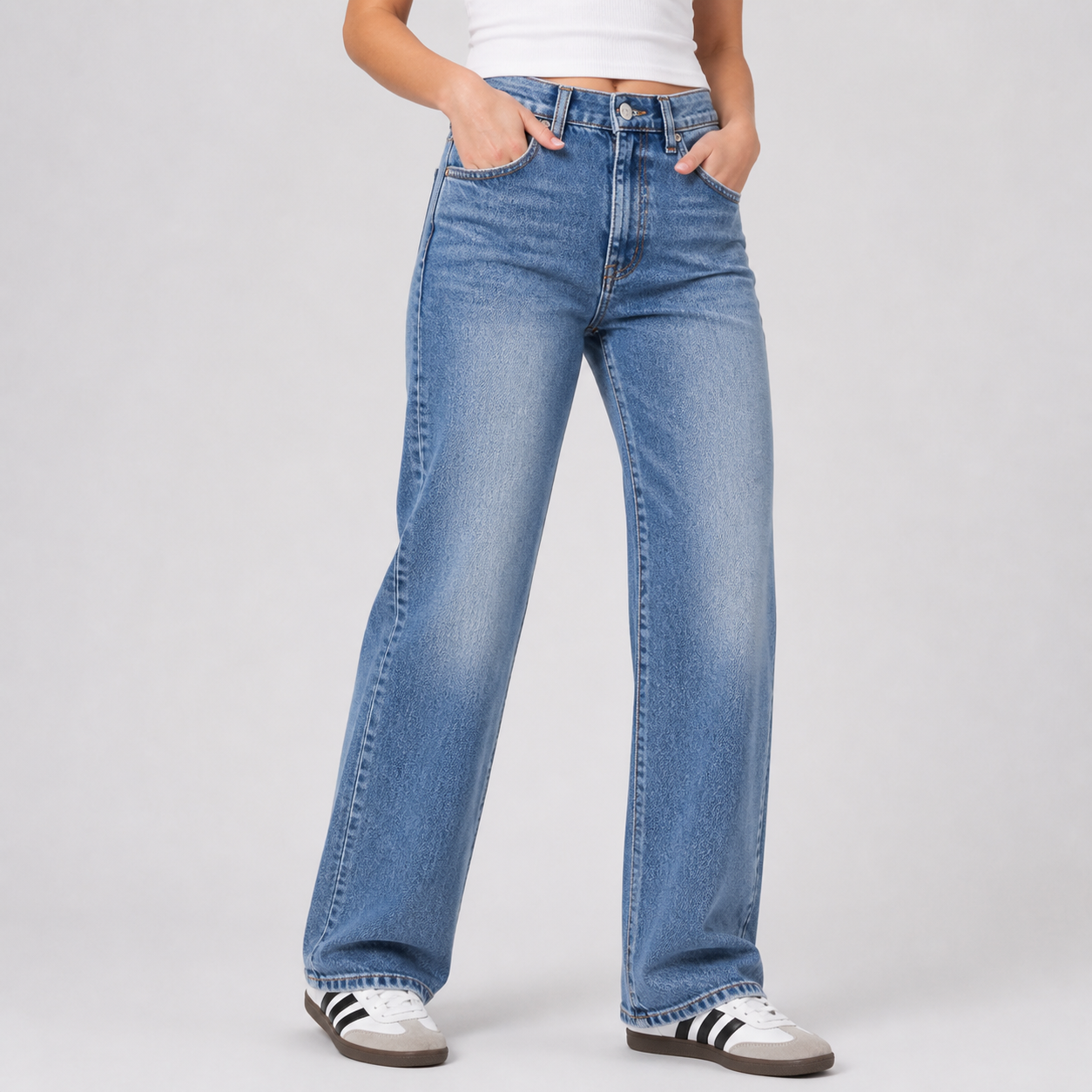 Washed Blue model try-on
