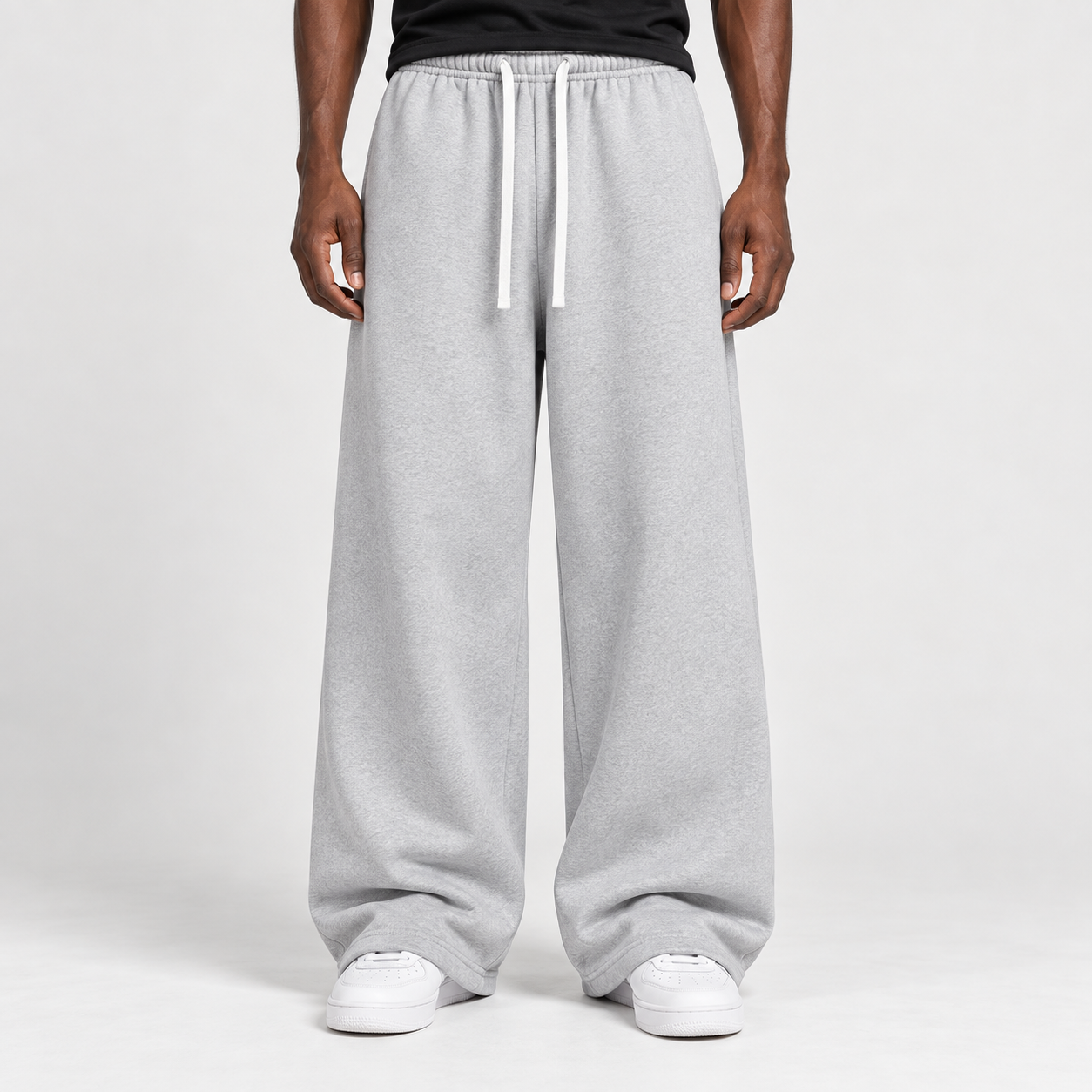 Light Gray wide-leg sweatpants