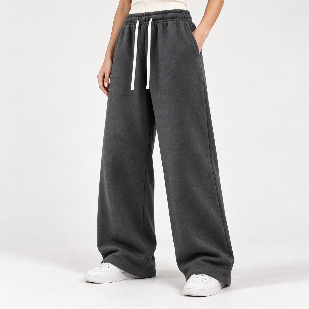 Dark Gray wide-leg sweatpants
