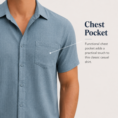 Chest pocket and sleeve finish detail