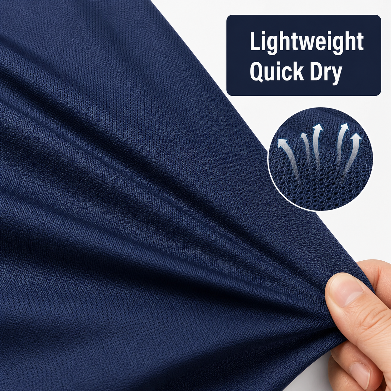 Lightweight quick dry fabric detail