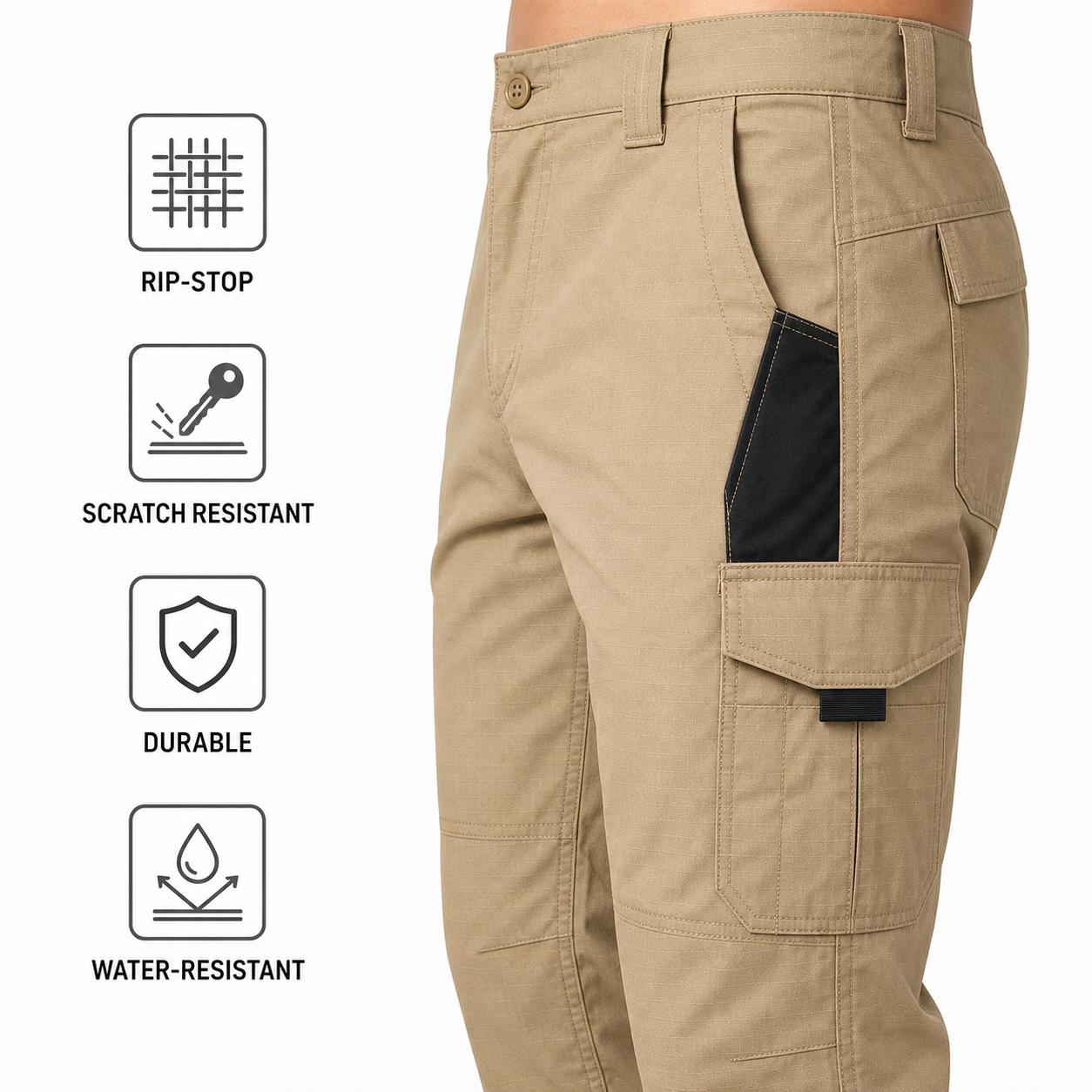 Tactical cargo pants multi-pocket durable water-resistant features