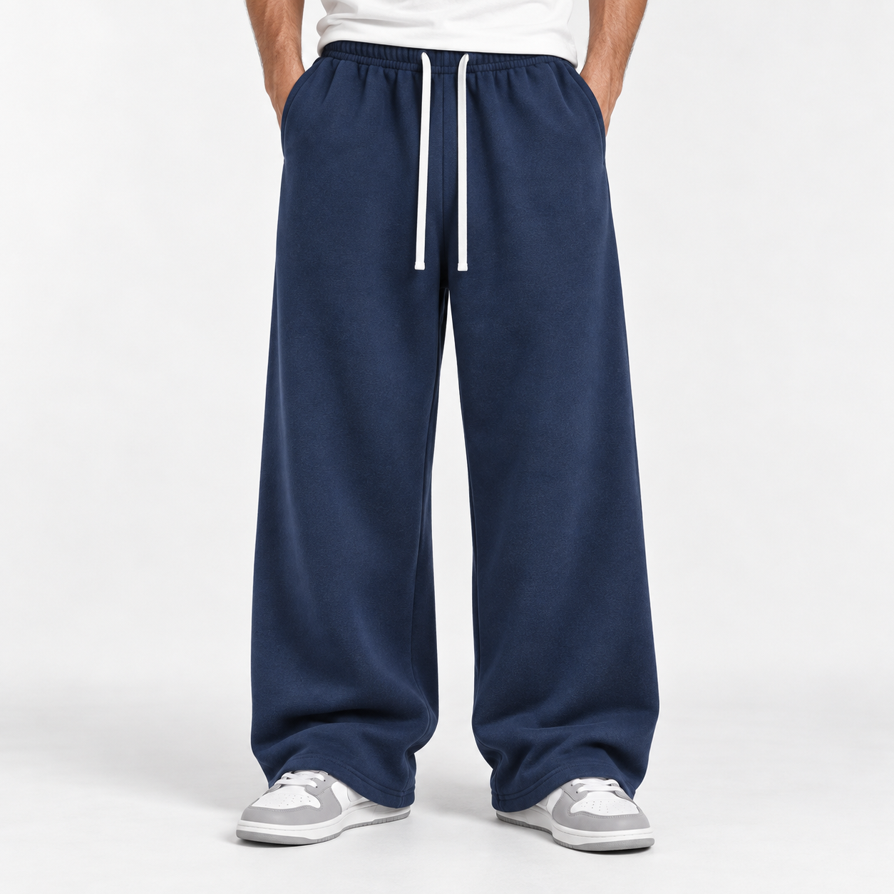 Deep Blue wide-leg sweatpants