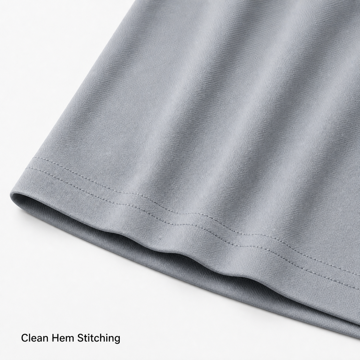 Clean hem stitching detail on athletic tee