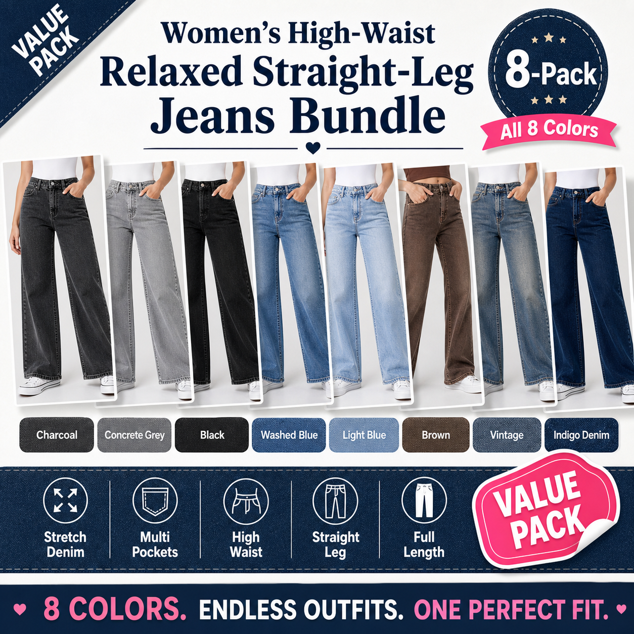 Mixed 8-Pack model try-on stacked promotional image
