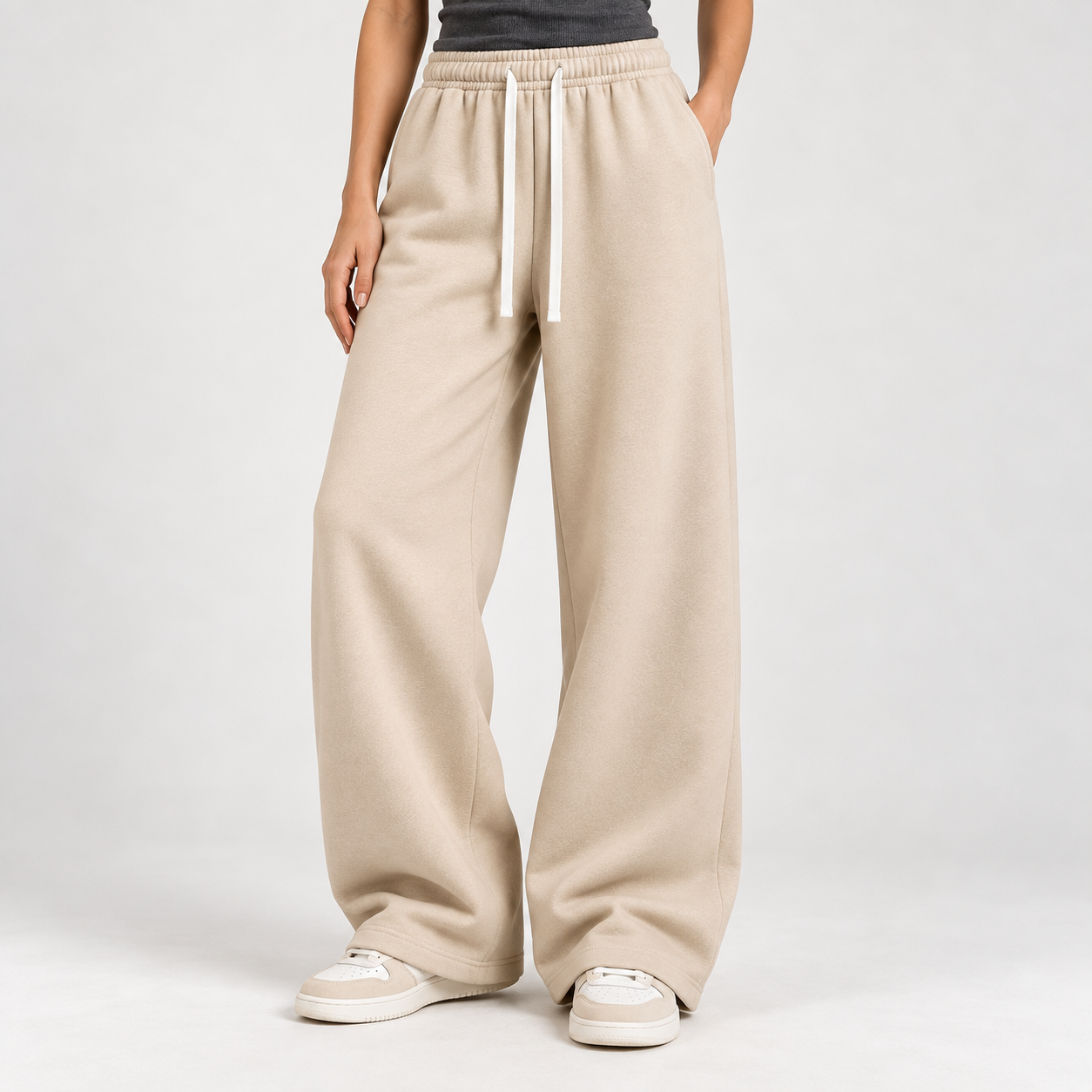 Apricot wide-leg sweatpants