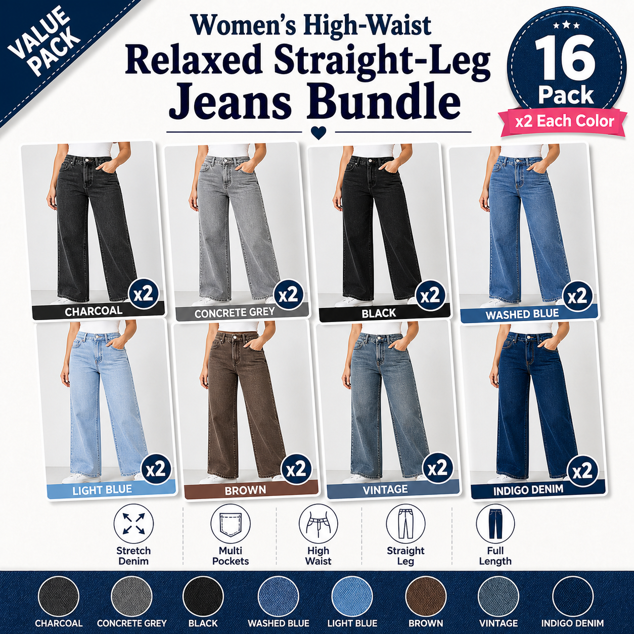 Mixed 16-Pack x2 model try-on stacked promotional image