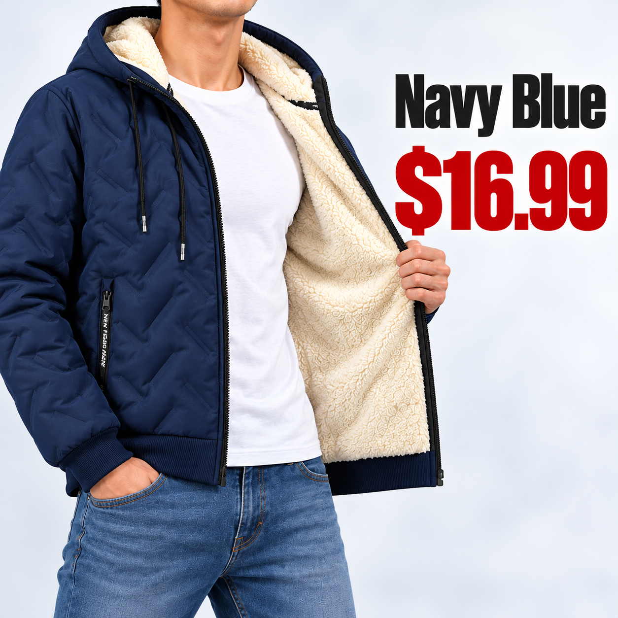 Men's Hooded Full-Zip Fleece-Lined Jacket | Regular & Thick Fleece