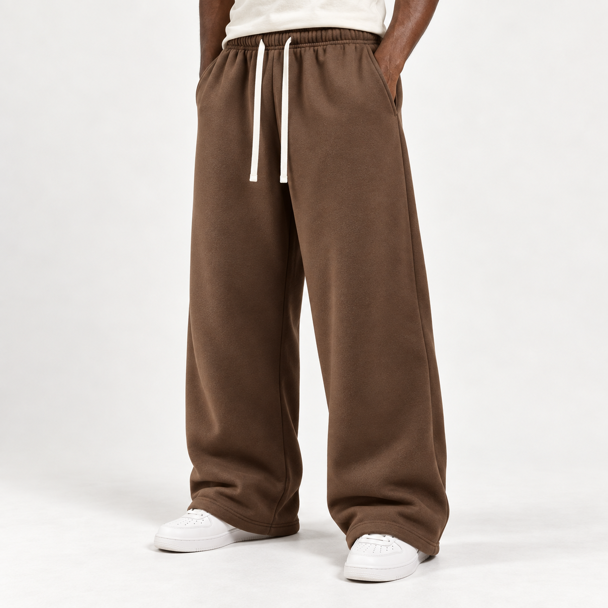 Coffee wide-leg sweatpants
