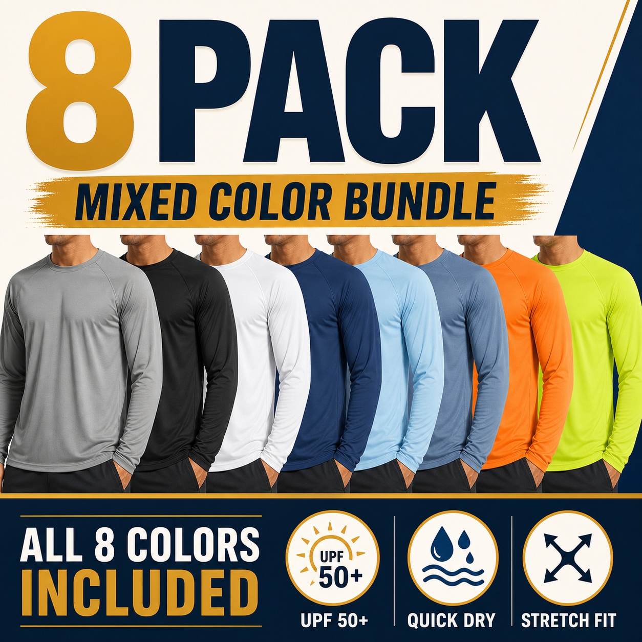 Men's UPF 50+ Quick-Dry Long Sleeve Sun Shirt