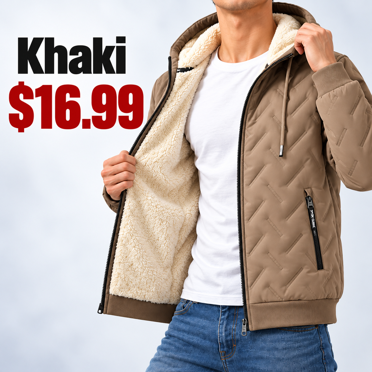 Men's Hooded Full-Zip Fleece-Lined Jacket | Regular & Thick Fleece