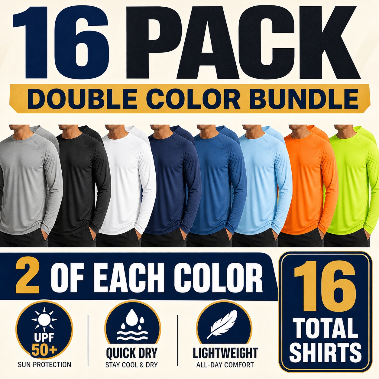 Men's UPF 50+ Quick-Dry Long Sleeve Sun Shirt