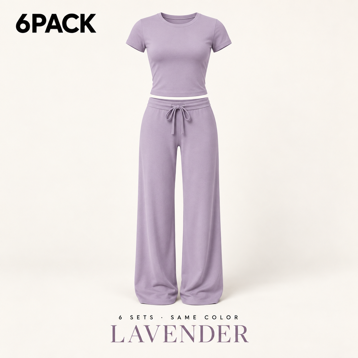 6PACK same-color Lavender women’s modal lounge sets