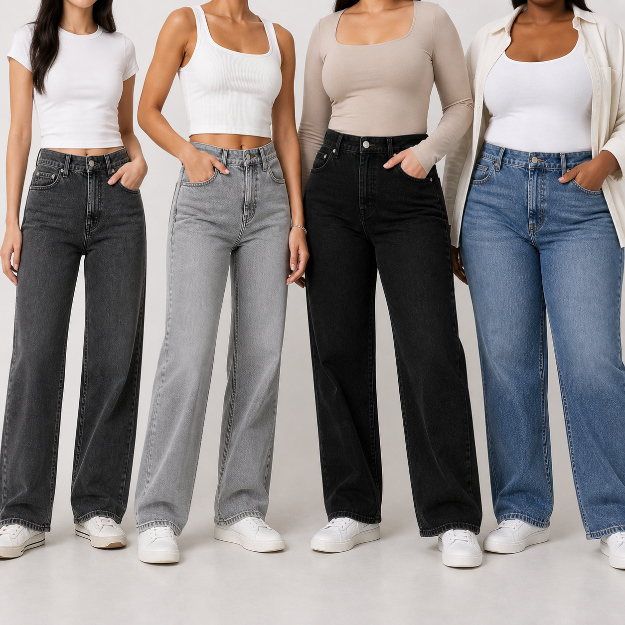 Multi body type try-on group photo 1