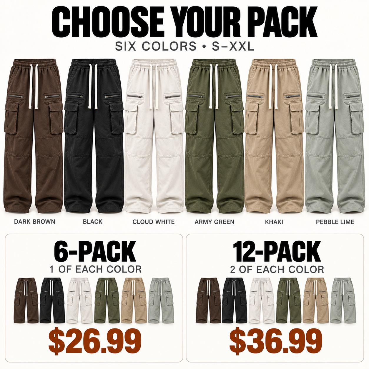 Product-only comparison of the $26.99 6PACK and $36.99 12PACK