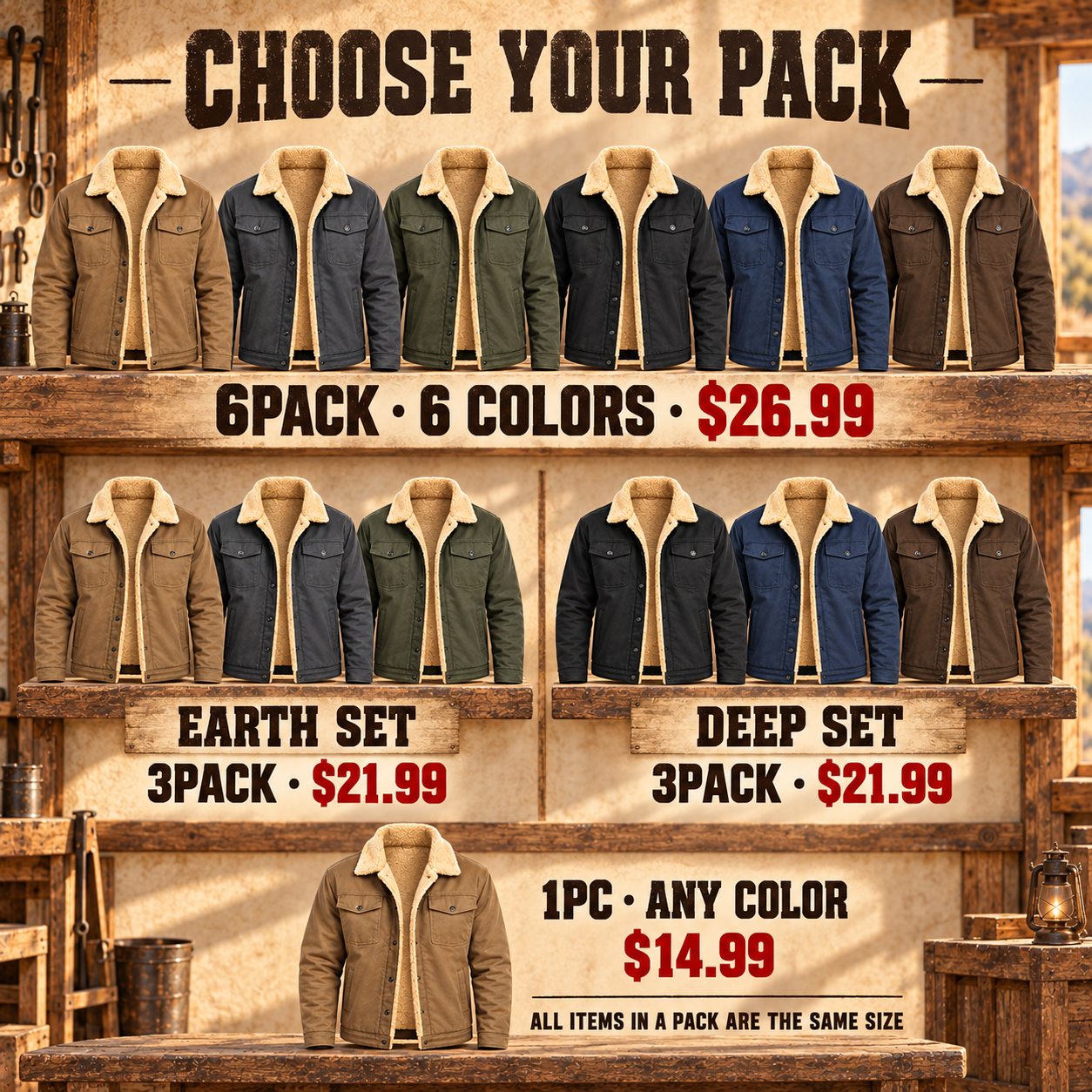 Jacket multipack value options