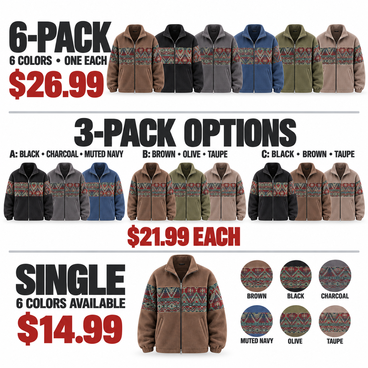 KRUIDA jacket 6-pack 3-pack and single purchase options