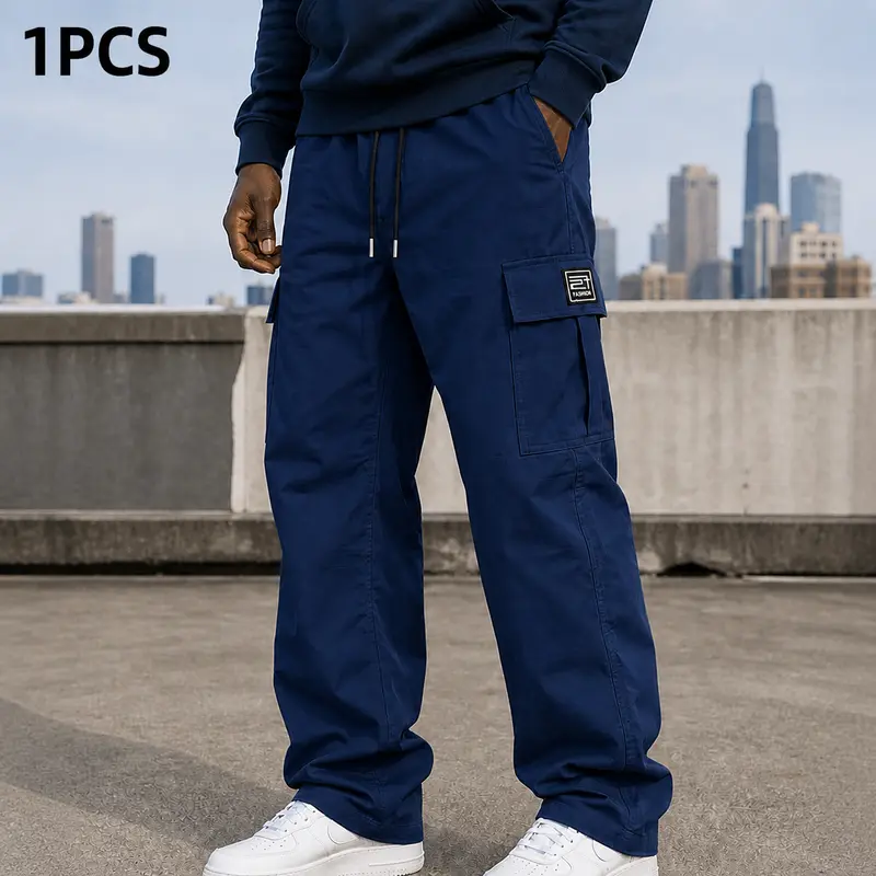 Men's loose-fit cargo pants 17 single blue 14 99 webp