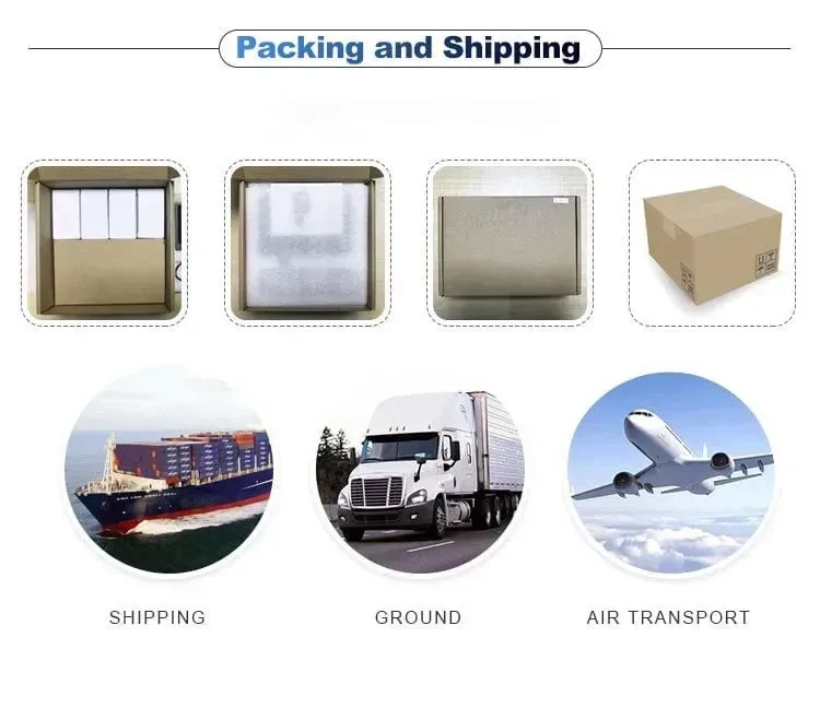Packing and shipping illustration showing package preparation and transport options.