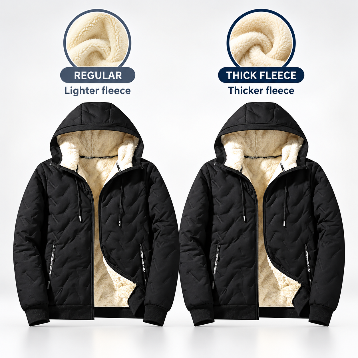 Men's Hooded Full-Zip Fleece-Lined Jacket | Regular & Thick Fleece