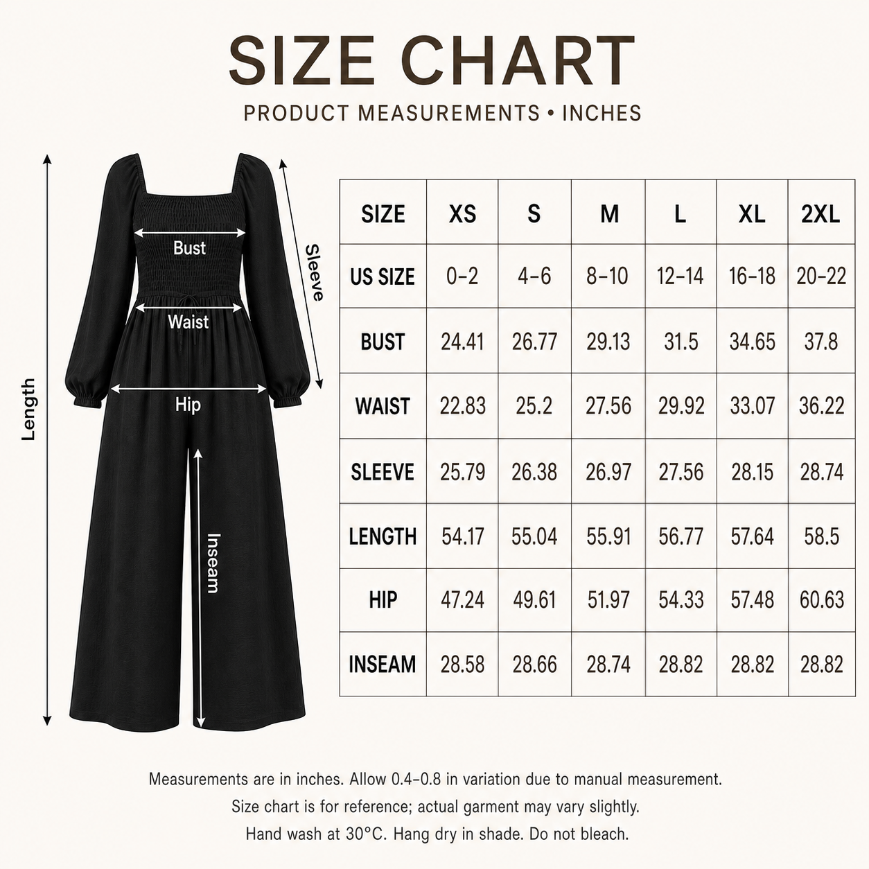Women's Square-Neck Smocked Wide-Leg Jumpsuit Bundle