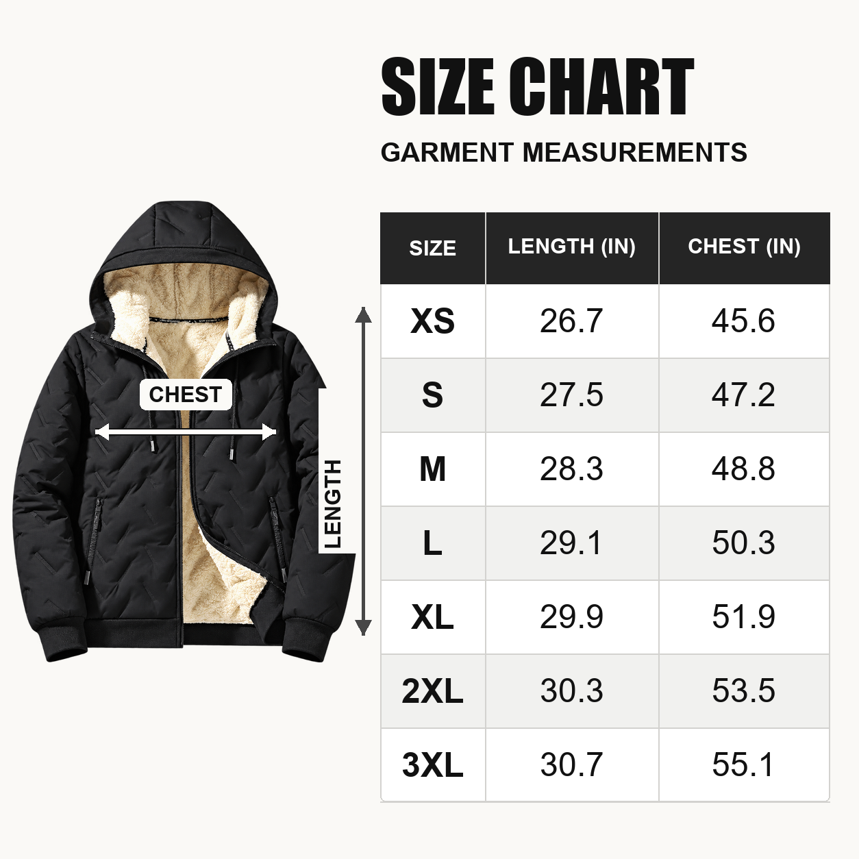 Men's Hooded Full-Zip Fleece-Lined Jacket | Regular & Thick Fleece