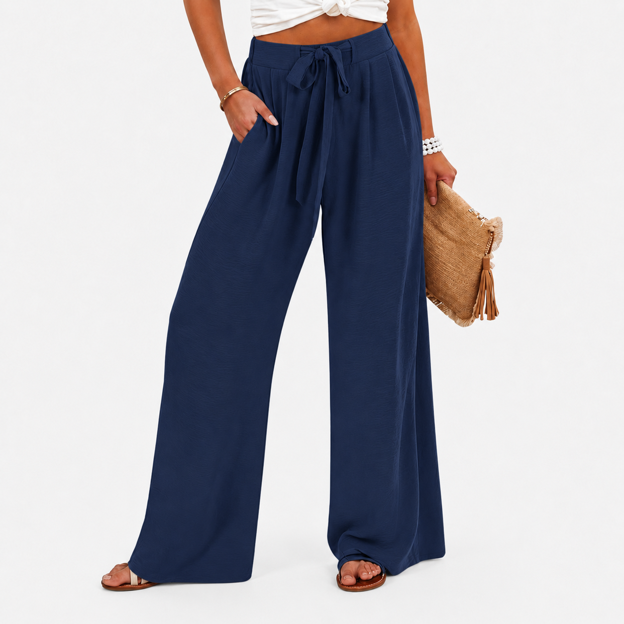 Lavender Gray wide-leg pants