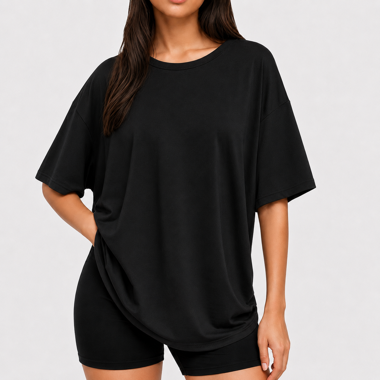 Black oversized tee