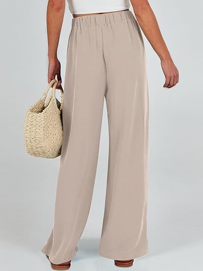 High-rise wide-leg pants back view
