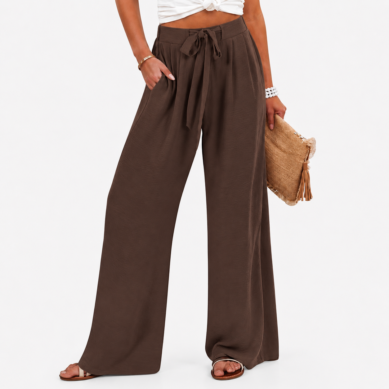 Dusty Rose wide-leg pants