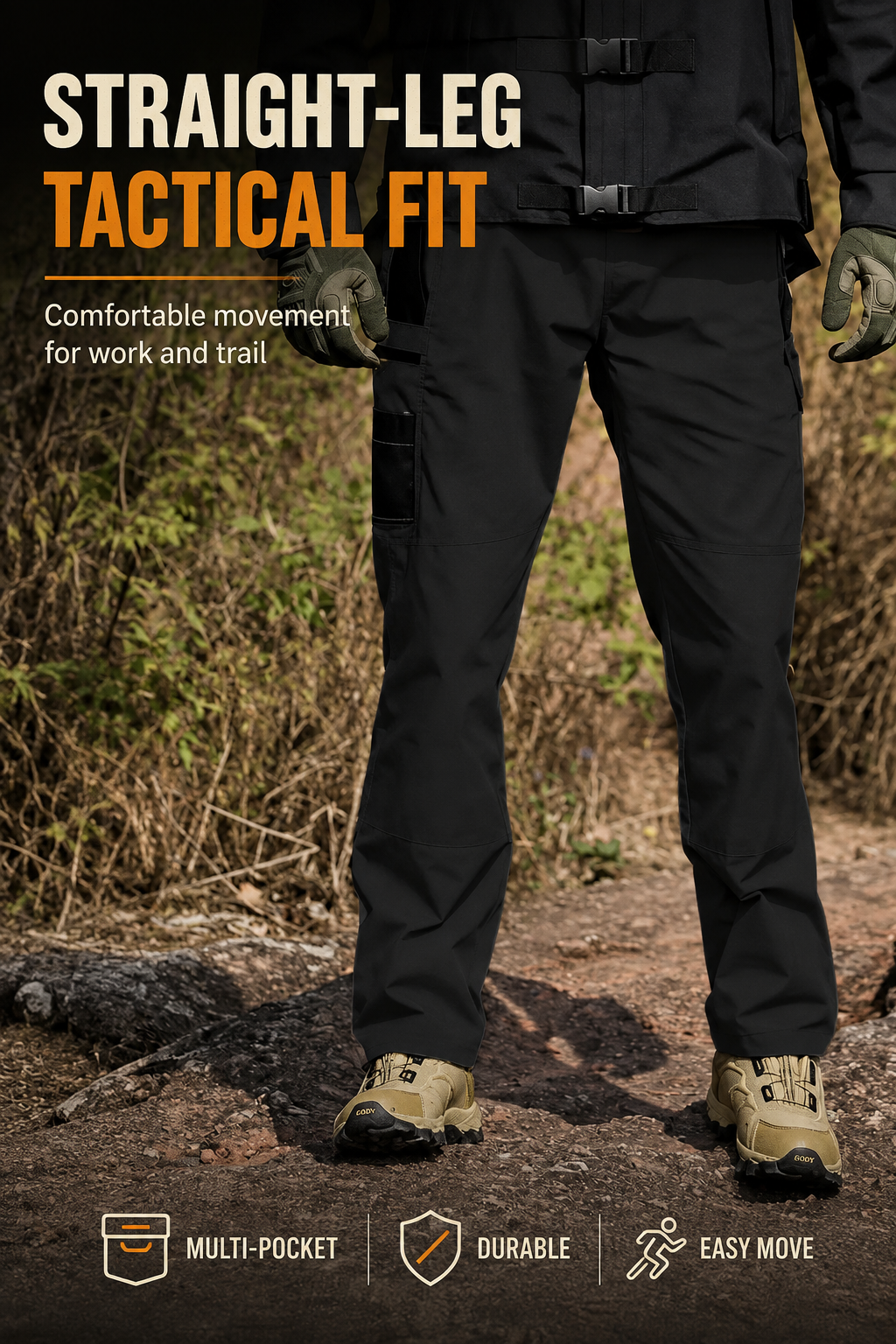 Men's Tactical Cargo Work Pants Bundle ,  Fishing, work, camping，Suitable for Spring and Autumn Wear