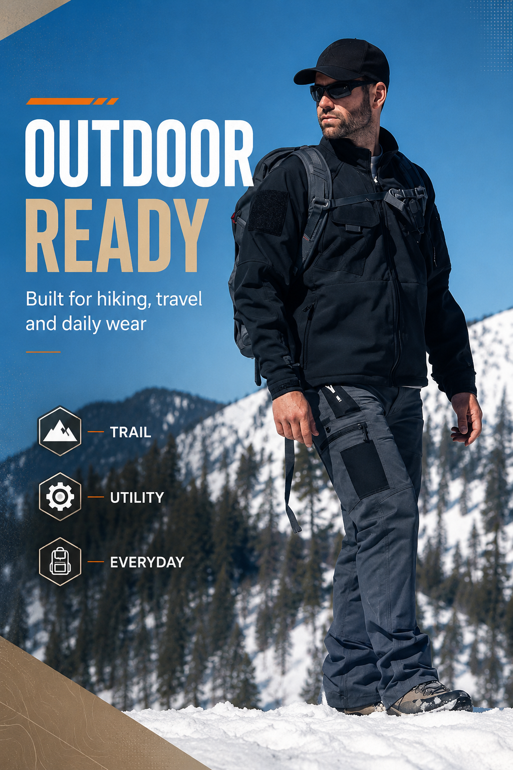 Men's Tactical Cargo Work Pants Bundle ,  Fishing, work, camping，Suitable for Spring and Autumn Wear