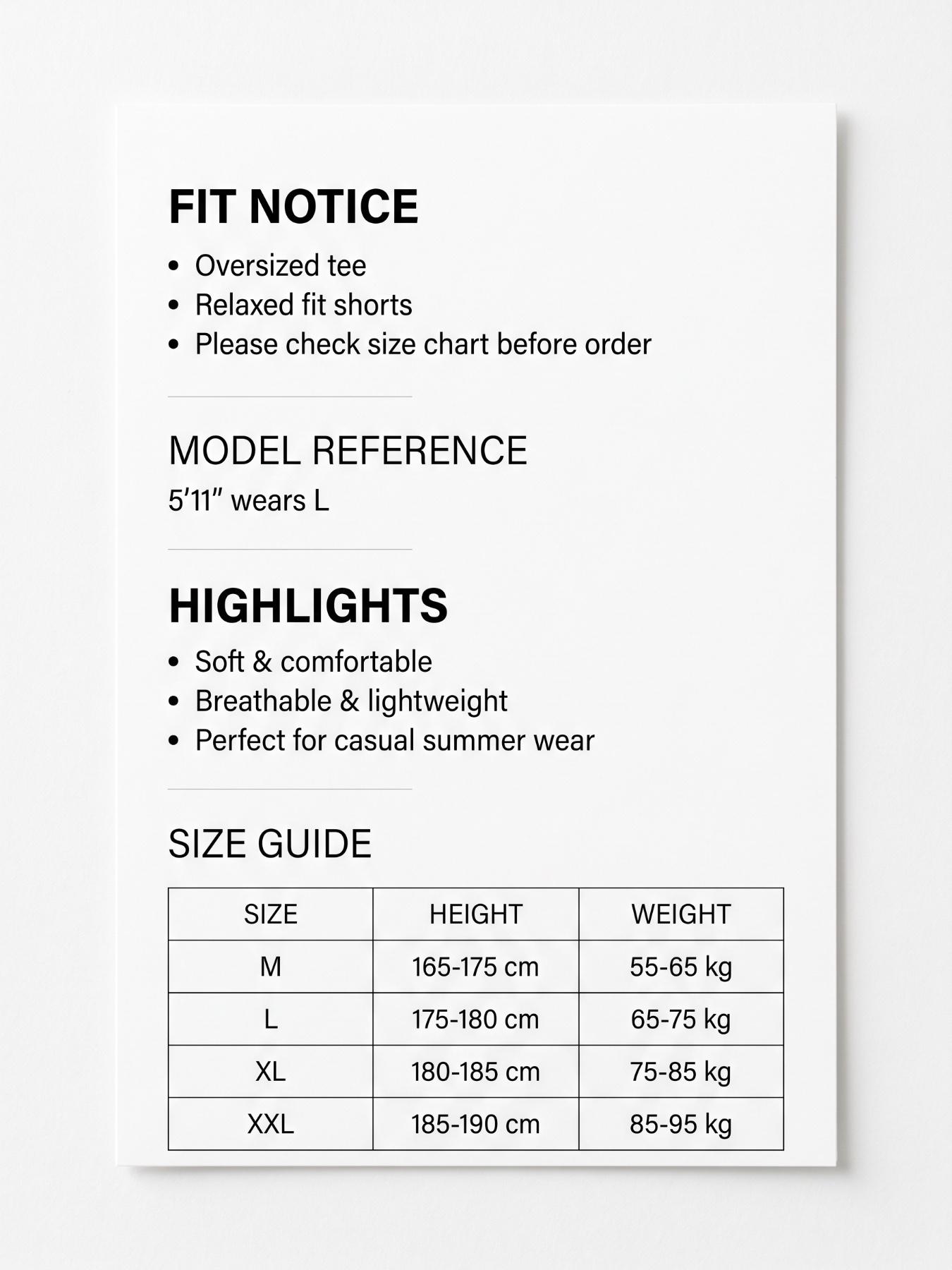 Men&rsquo;s Loose Fit 2-Piece Summer Set, Oversized Textured Tee with Relaxed Fit Drawstring Shorts
