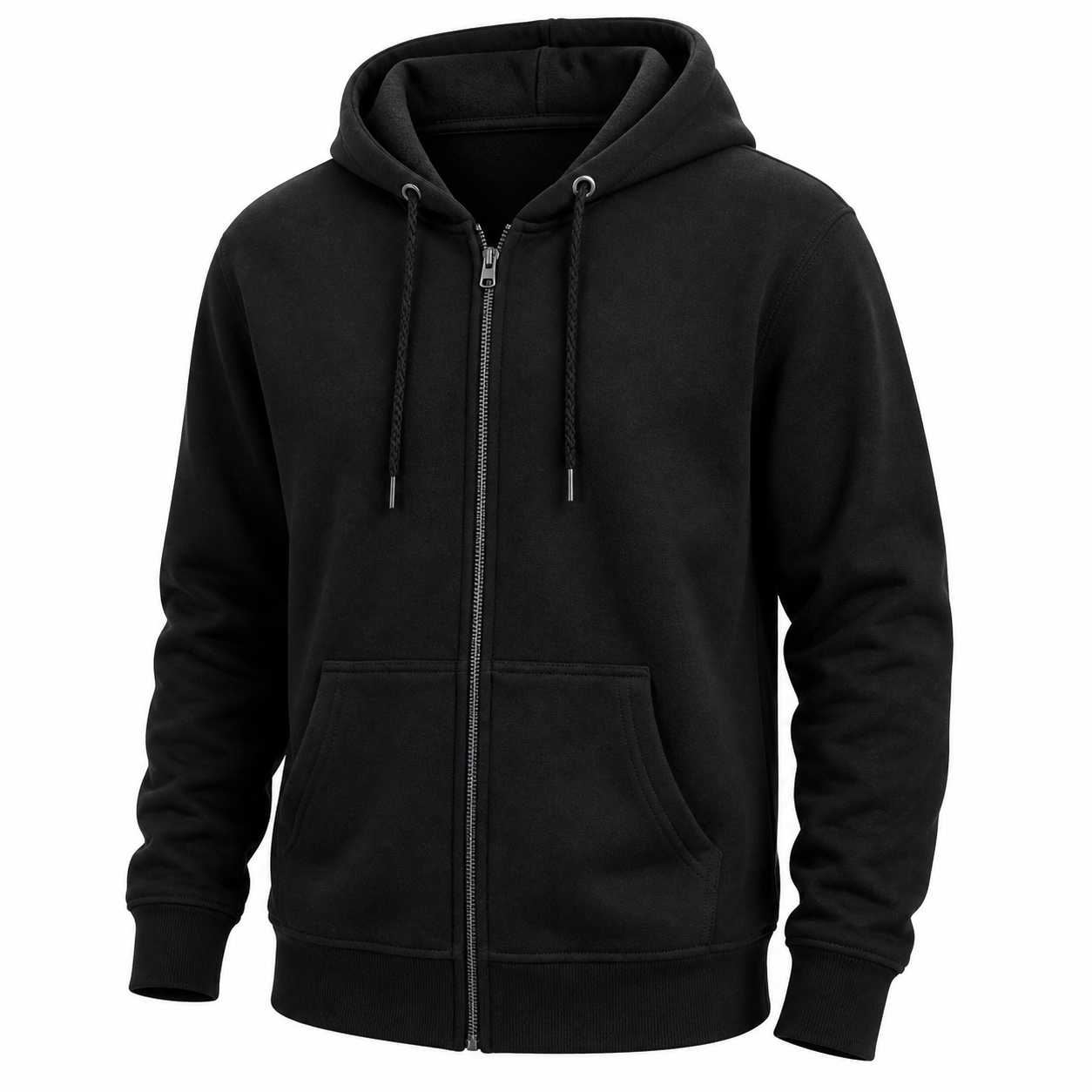 Men's full-zip fleece hoodie - 4Pack - Black