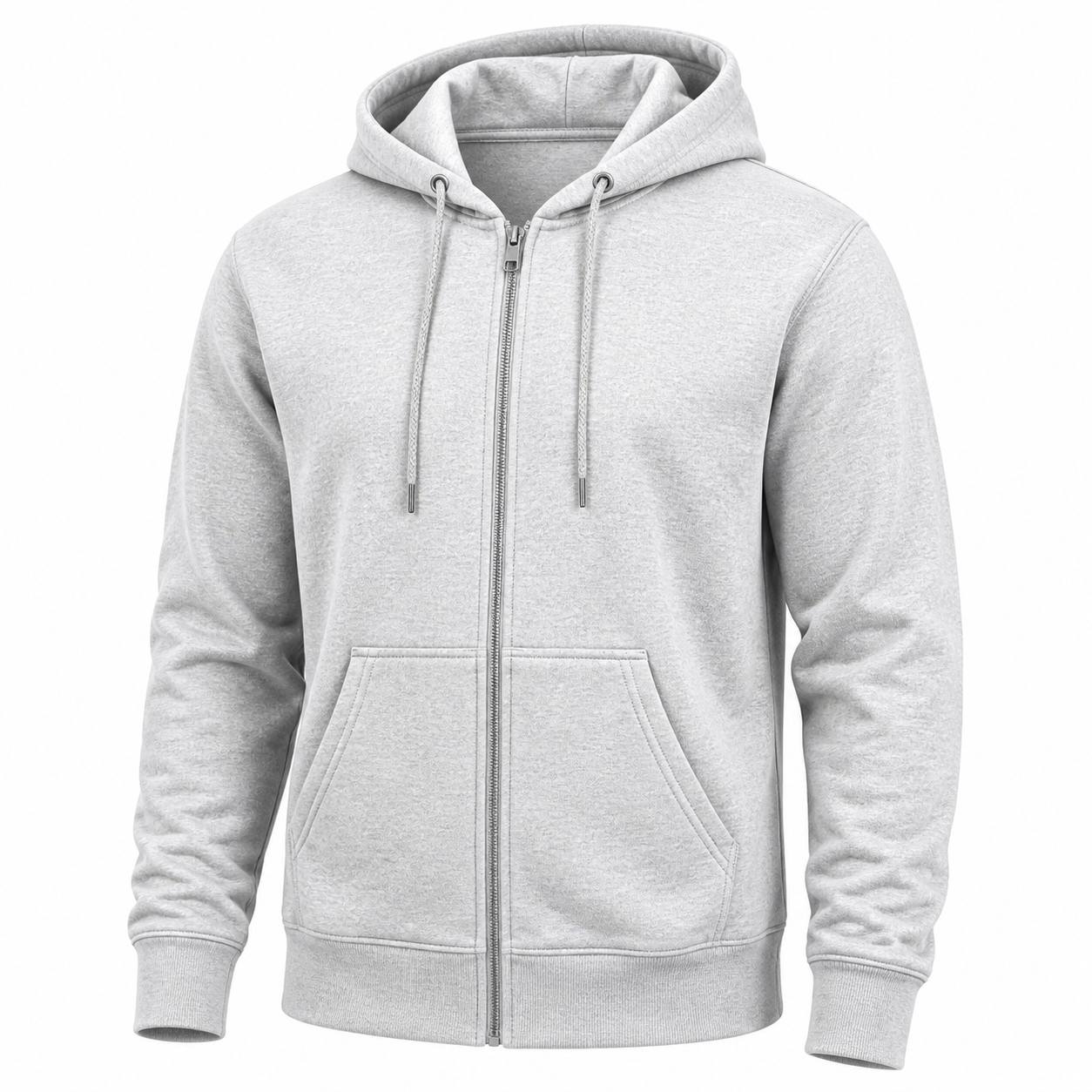 Men's full-zip fleece hoodie - 4Pack - Ash