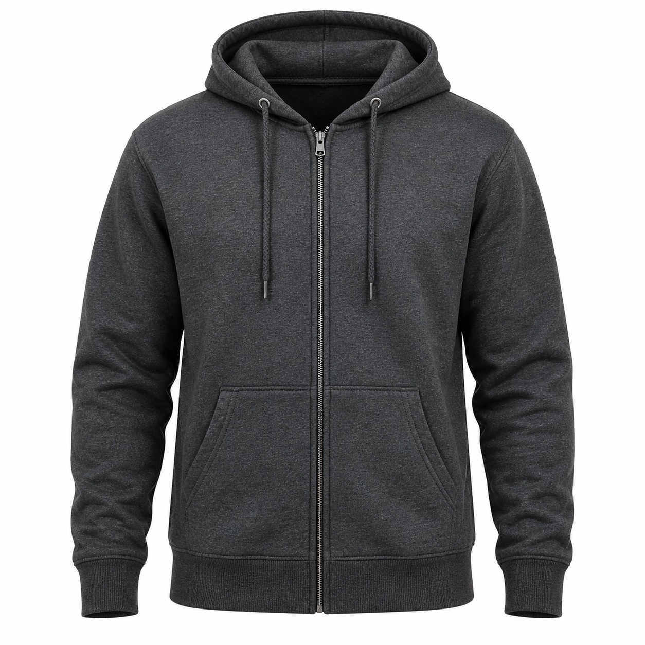 Men's full-zip fleece hoodie - 4Pack - Charcoal Heather